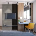 Linea 1 Panel (black/ oak) fa lamella