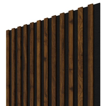 Linea ACOUSTIC PROline hazelnut/black 2400mm x 605mm akusztikus falpanel - lamella falburkolat